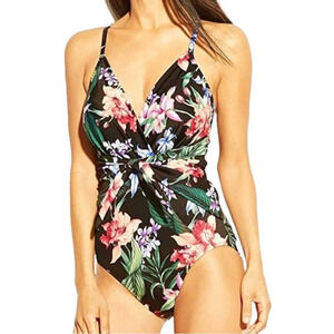 NWOT Aqua Green Floral One Piece SwimSuit